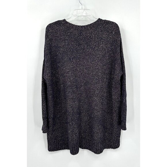 sweater tunic knit wool cotton heathered marled fleck cozy S M - Picture 5 of 6